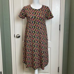 EUC Lularoe Multicolored Carly Dress sz XXS